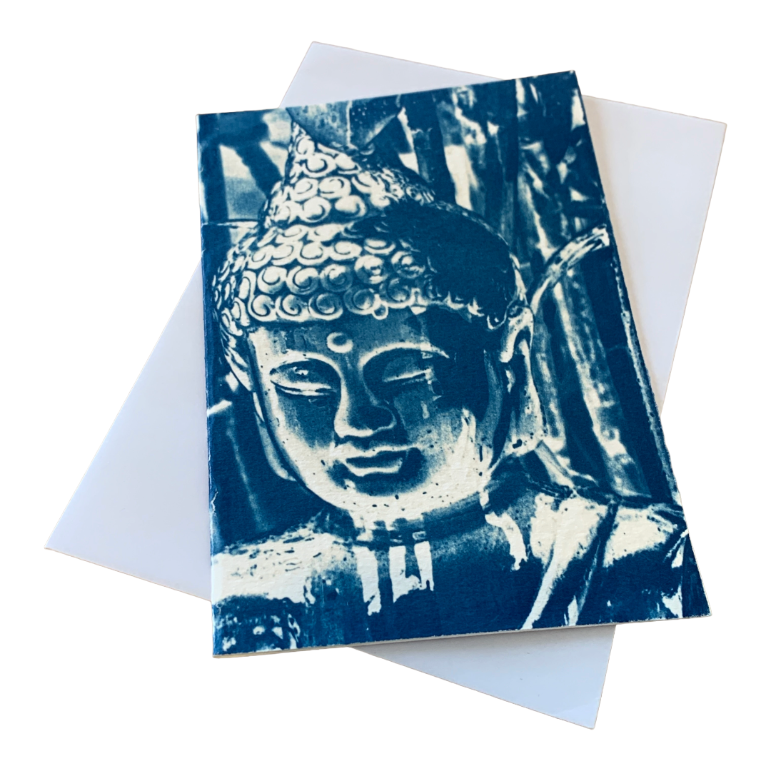 BLUE MUSE | ‘Buddah in my Garden’ | Gift Card | Cyanotype print