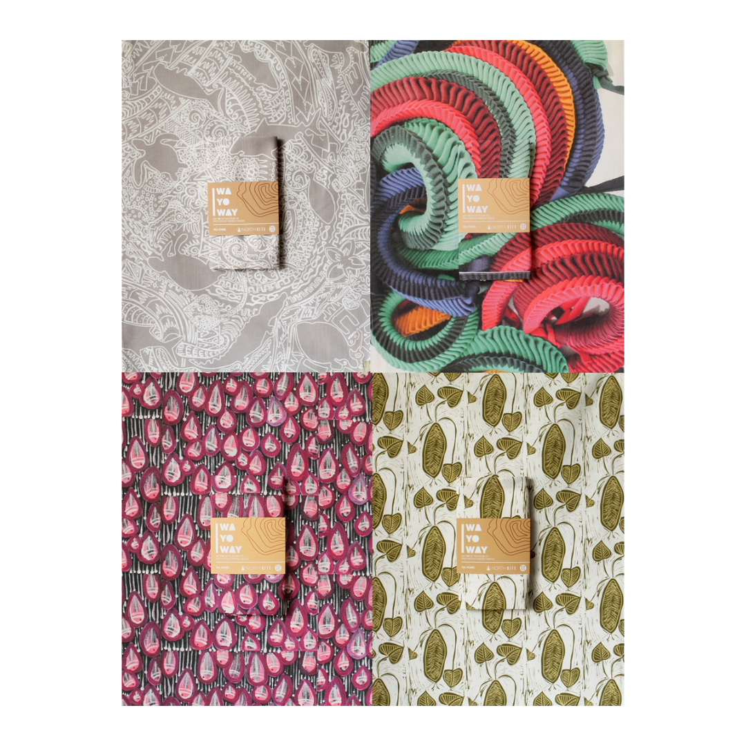 WA YO WAY | 'Story Lines' | Tea Towel / Multi-coloured | Grace Lillian Lee