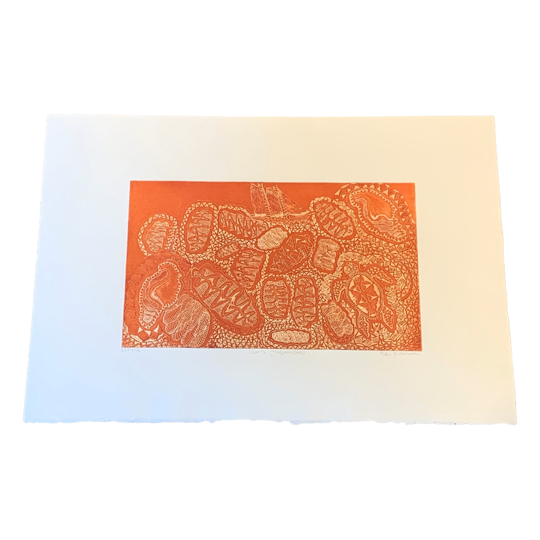 PETER B MORRISON | 'Clams (Tridacnidae)' | Etching | Rust