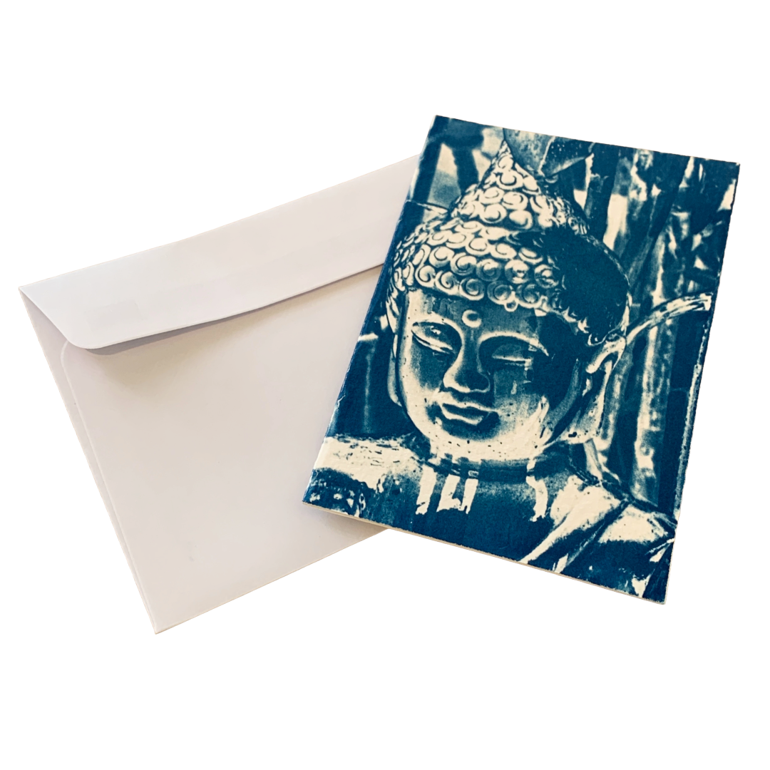 BLUE MUSE | ‘Buddah in my Garden’ | Gift Card | Cyanotype print