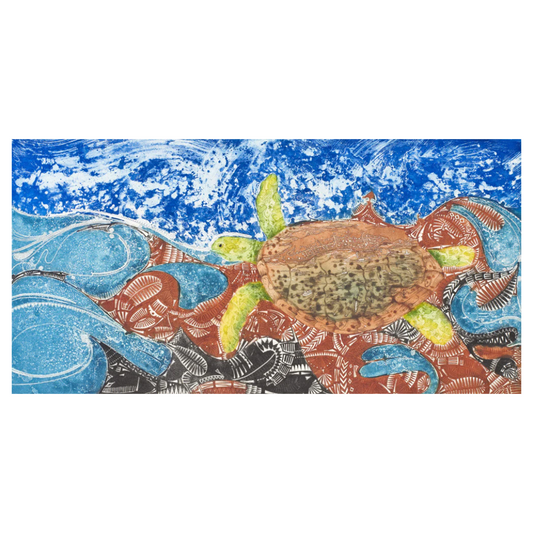 BRIAN ROBINSON | 'Water world of Waiben where warual swim through woven waters' | Etching / Five Colours 2015