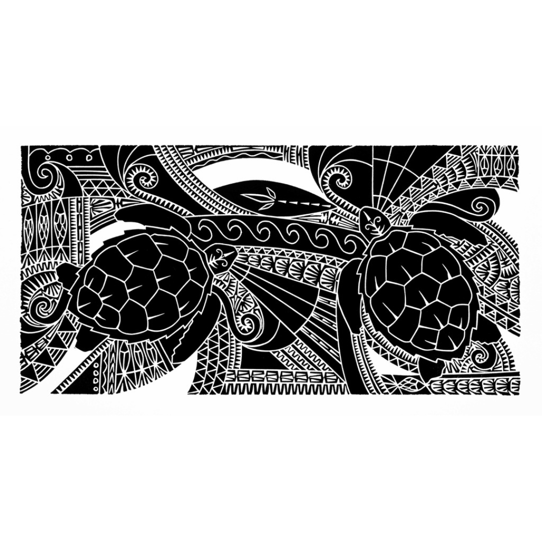 BRIAN ROBINSON | 'Waterworld of the waru' | Linocut print