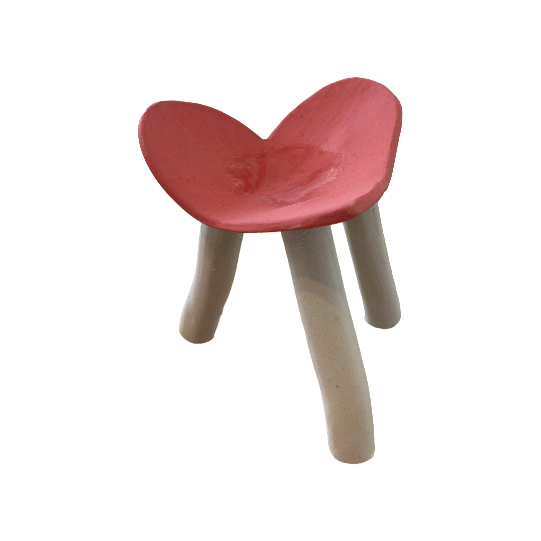 FLINTSTONE DESIGNS | 'Tall Pink Heart Dish' | Ceramic