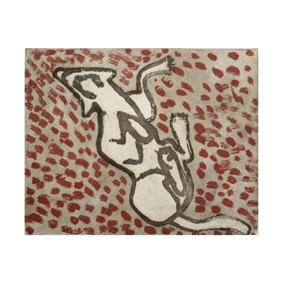 LEIGH NAMPONAN | 'Mangk uukan (back scratching)' | Etching | Fine art print