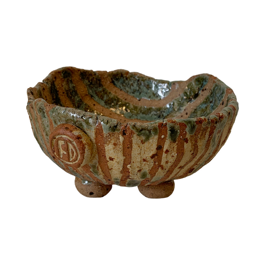 FLINTSTONE DESIGNS | 'Green Gloss Stripe Critter' | Ceramic