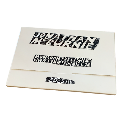 MONSOON PUBLISHING | ‘Looks too much like art’ Artist Postcard Pack | Jonathan McBurnie | 2025 | Postcards in box with sticker