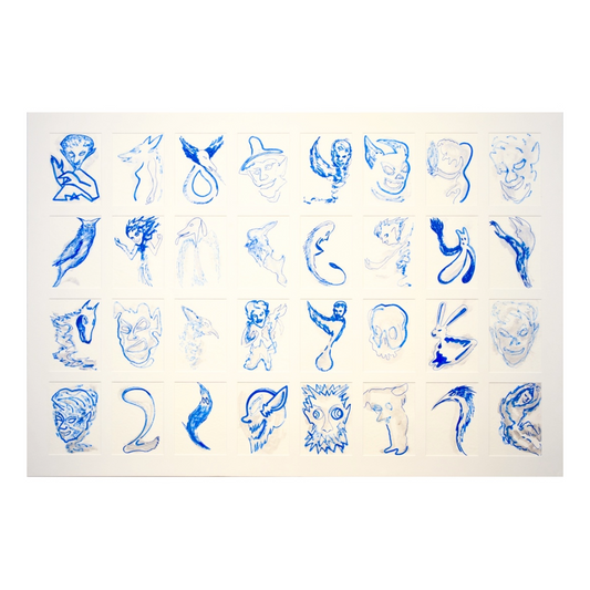 MARK MISIC | 'Spirits of the Blue Rose' | 2024 | Mixed media on paper | H 1680 x W 1184 mm