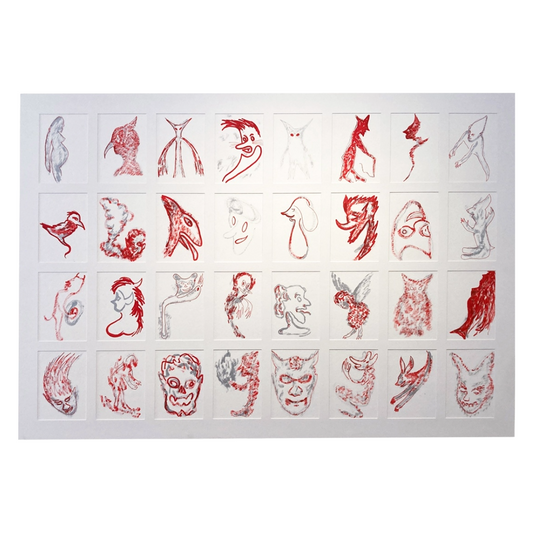 MARK MISIC | 'Spirits of the Red Rose' | 2024 | Mixed media on paper | H 680 x W 1184 mm