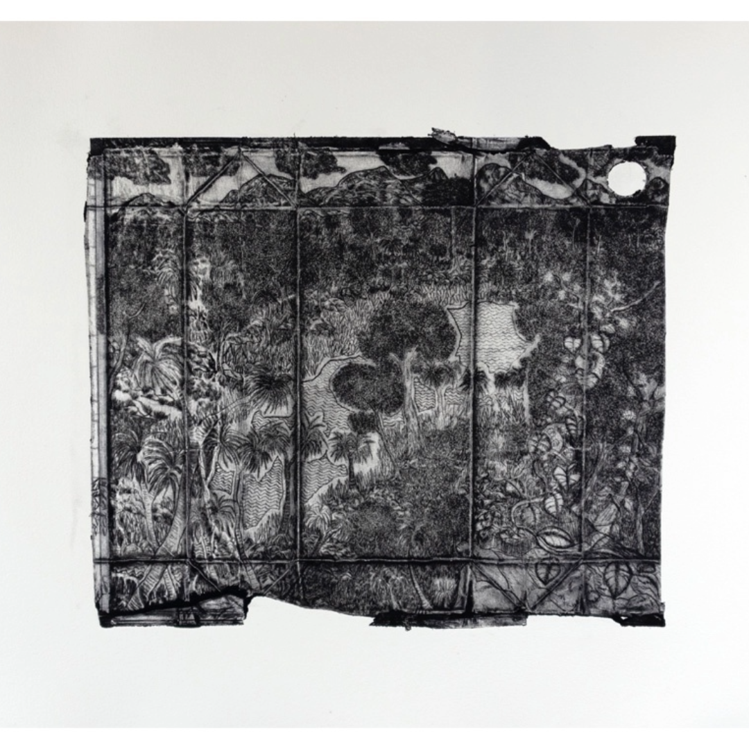 PETER B  MORRISON  | 'Kausa (Pandanus)' | Drypoint etching