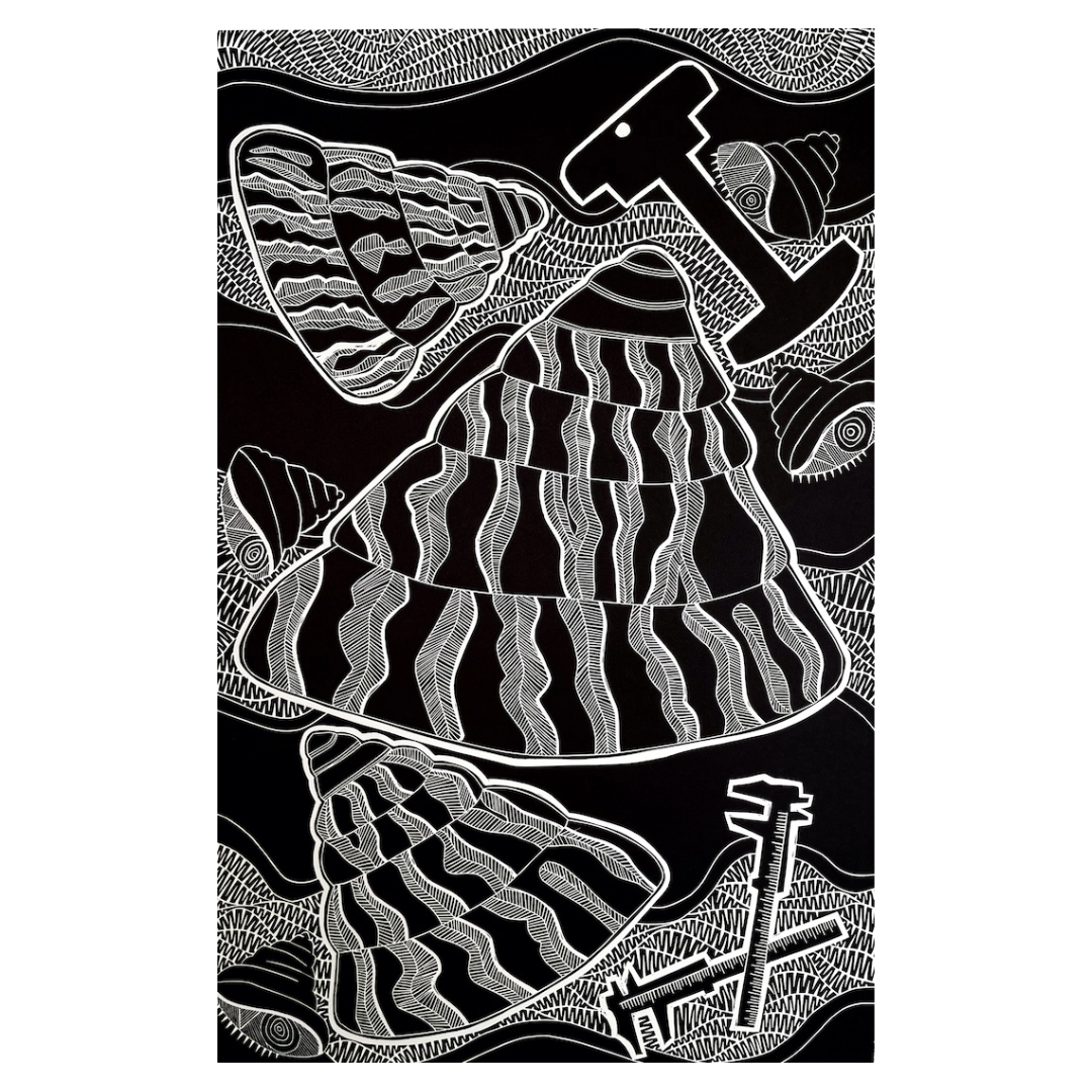 PAULA SAVAGE - Moa Arts | 'Big Kabar' | Linoprint on BFK Rives paper