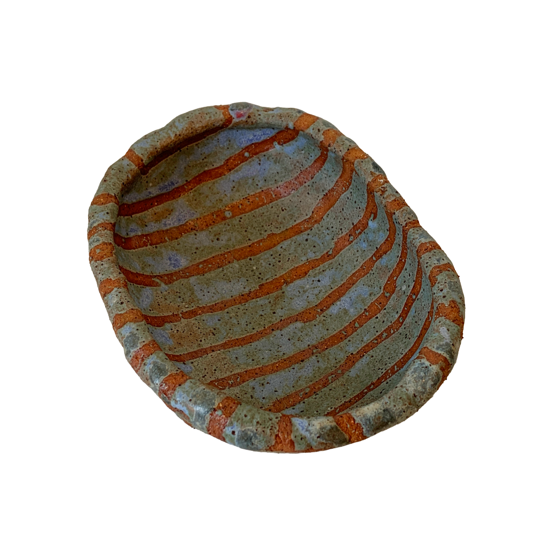 FLINTSTONE DESIGNS | 'Blue/Green Striped Critter' | Ceramic