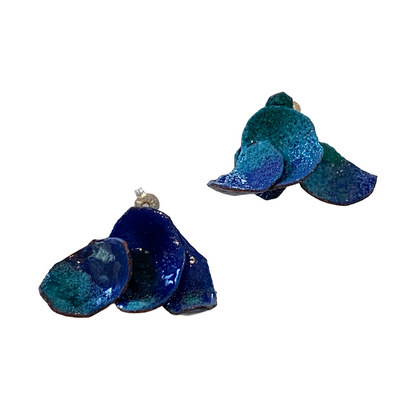 LOIS HAYES | ‘Shifting Contours - Earrings 1’ | 2025 | Enamel / recycled copper/ sterling silver