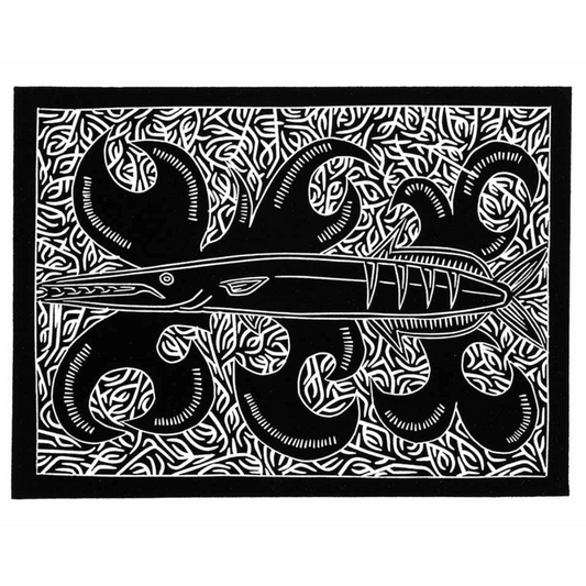 JOEL SAM | 'Barred Long Tom' | Linocut Print
