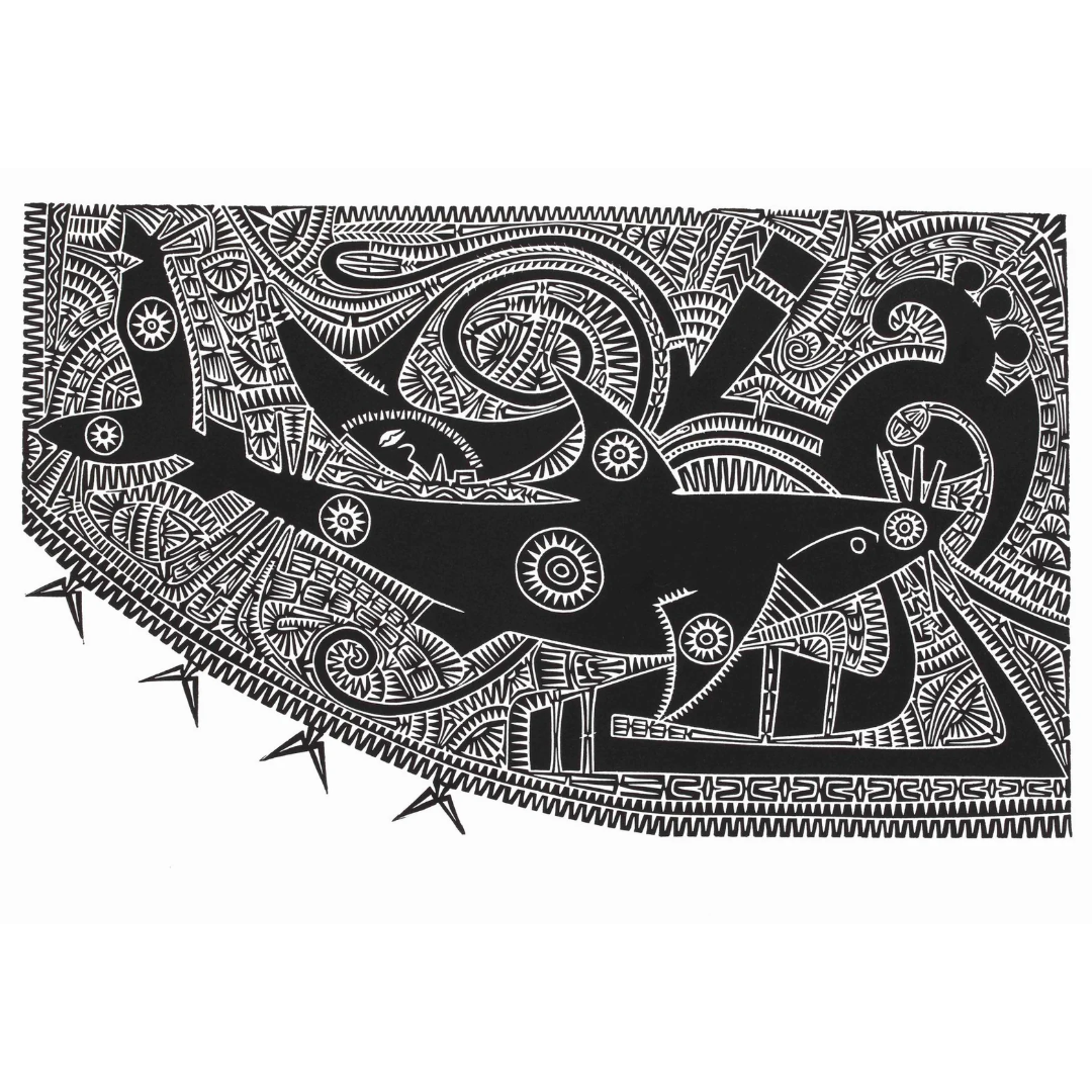 BRIAN ROBINSON | 'Baidam Thithuyil' | Linocut Print