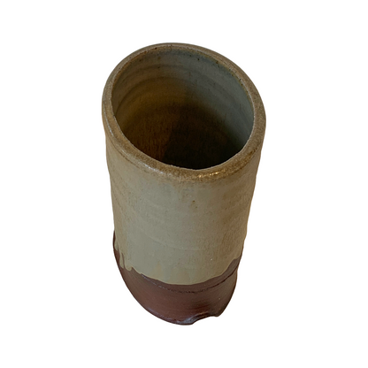 SERVICE CERAMICS | ‘Thrown + Altered Vase’ | Ash Glaze / woodfired in India stoneware