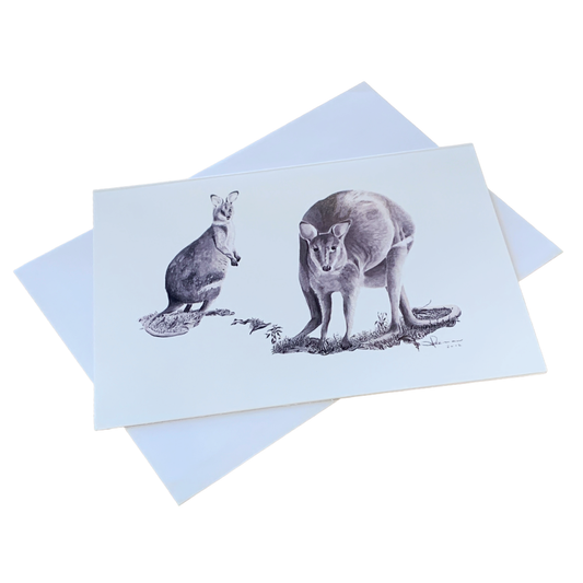 VALERIE KEENAN | ‘Wallaby + Joey' | Single Greeting Card