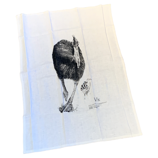 VALERIE KEENAN | ‘Cassowary” | Tea Towel | Printed Linen
