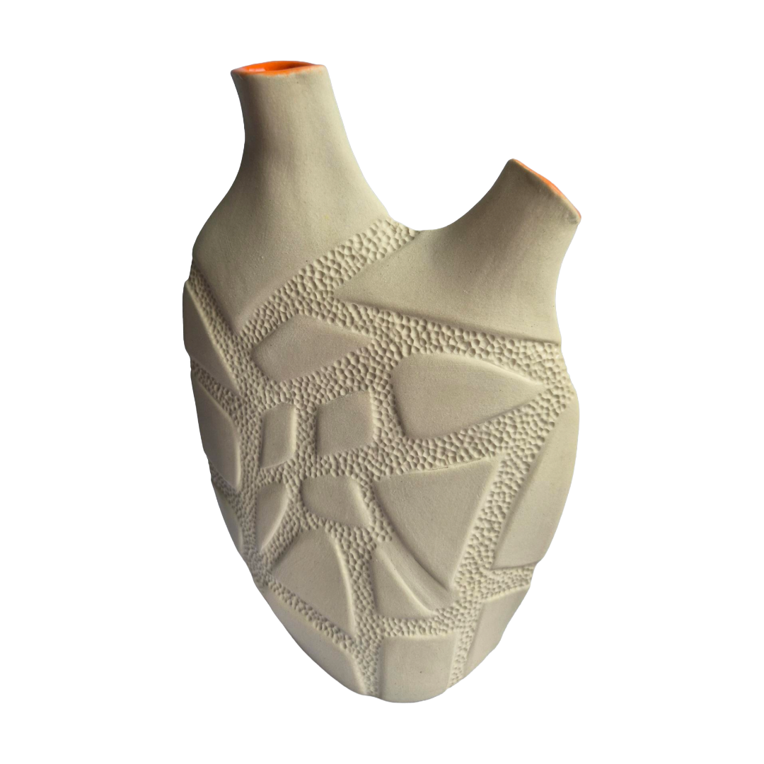 VICTORIA PARK | ‘Strangler Vessel (II)’ | Ceramic vessel + orange glaze