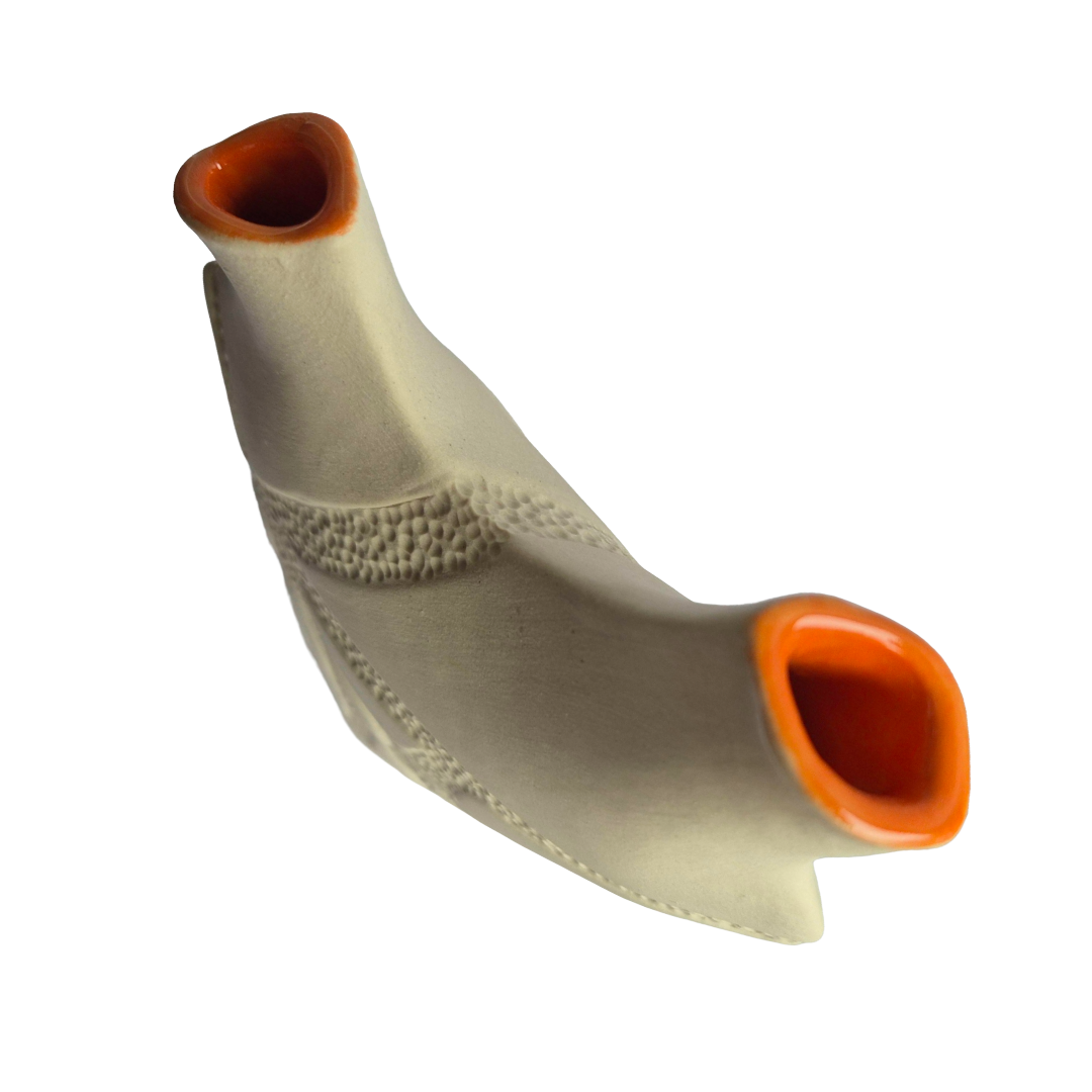 VICTORIA PARK | ‘Strangler Vessel (II)’ | Ceramic vessel + orange glaze