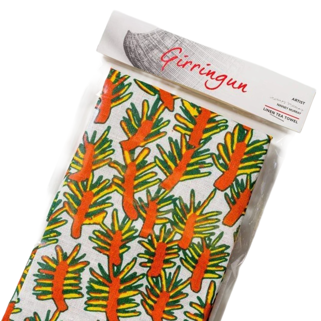 N. MURRAY - Girringun Art Centre | 'Wattle Tree' | Linen tea towel