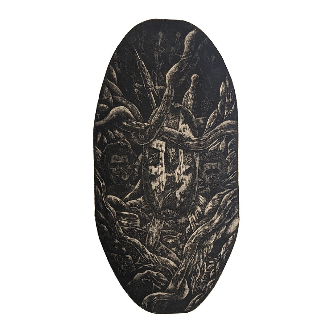 PAUL BONG | 'Where is our culture?' | 2019 | Mezzotint | Black and white