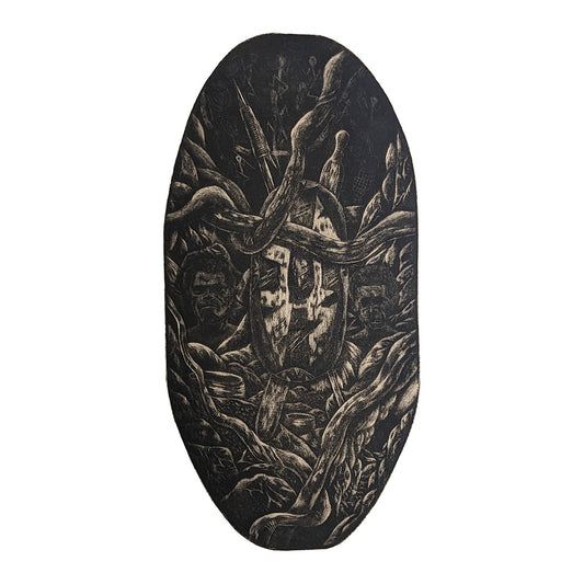 PAUL BONG | 'Where is our culture?' | 2019 | Mezzotint | Black and white