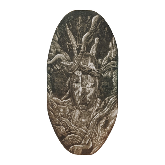 PAUL BONG | 'Where is our culture?' | 2019 | Mezzotint print