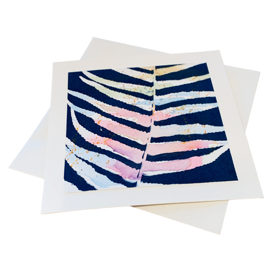 YASUE ASAI | ‘Fern – Coloured Spots' | Gift card | Hand-coloured Cyanotype