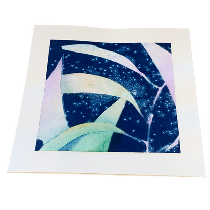 YASUE ASAI | ‘Gum Leaves' | Gift card | Hand-coloured Cyanotype