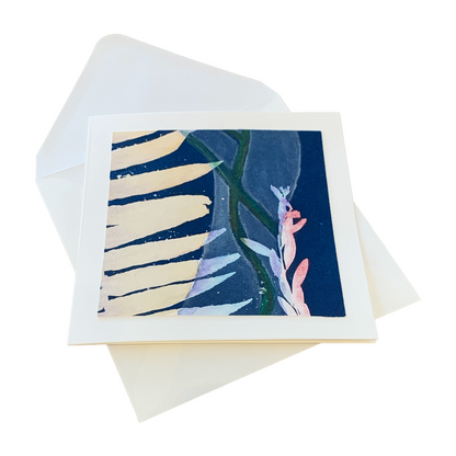 YASUE ASAI | ‘Orange Fern with Vine Gift card’ | 2026 | Hand-coloured Cyanotype