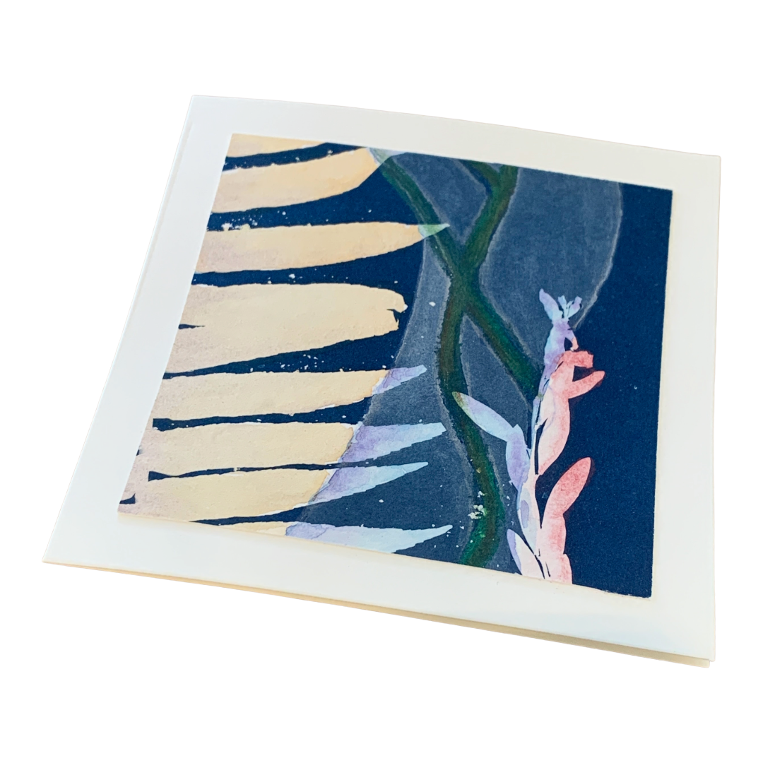 YASUE ASAI | ‘Orange Fern with Vine Gift card’ | 2026 | Hand-coloured Cyanotype