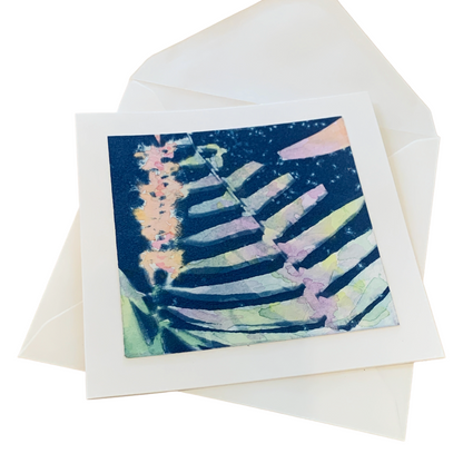 YASUE ASAI | ‘Fern and Orange Garden Gift card’ | 2026 | Hand-coloured Cyanotype