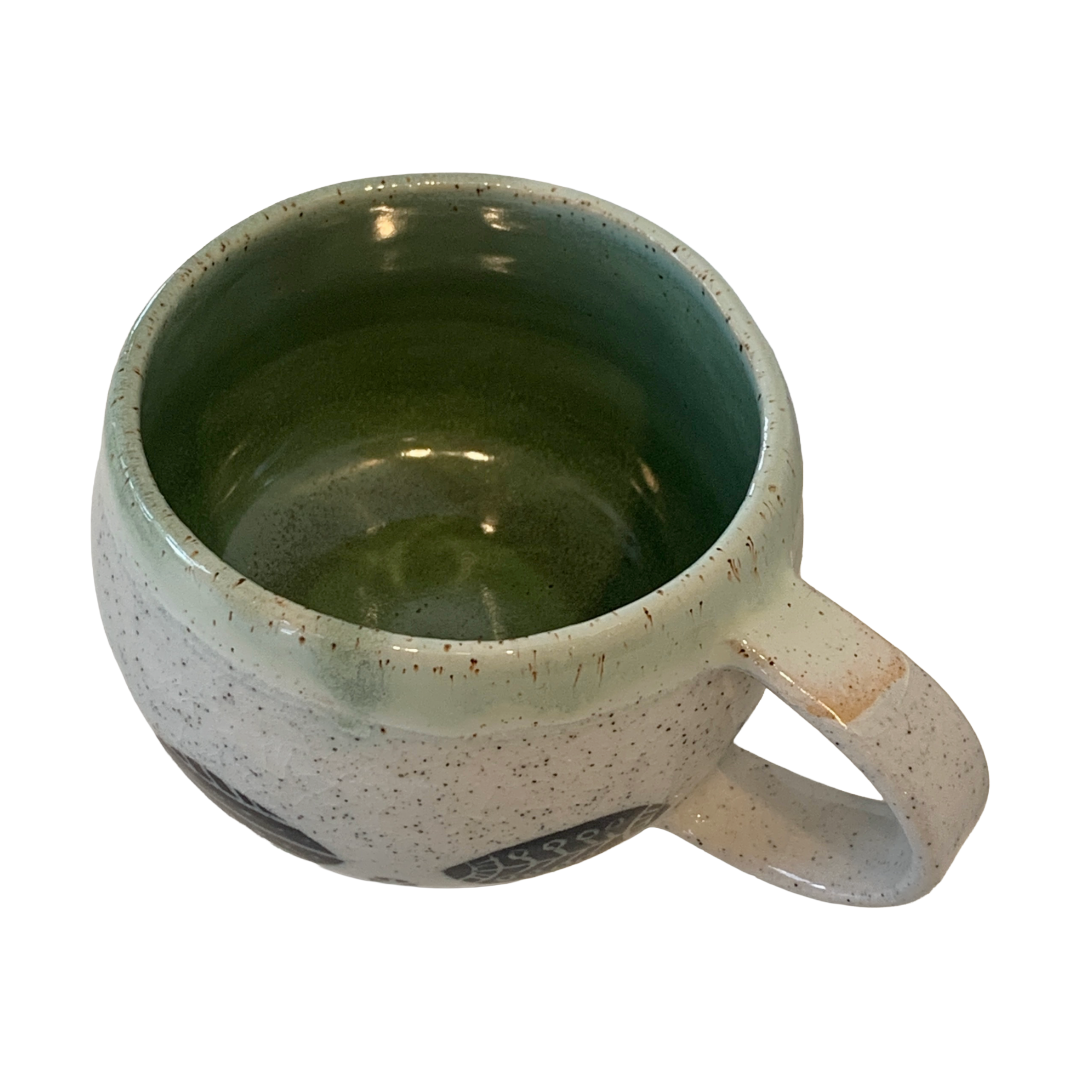 YASUE ASAI | ‘Sgraffito Leaf Green Mug' | 2026 | Wheel-thrown ceramic