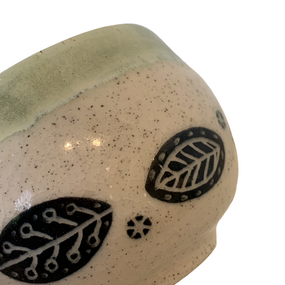 YASUE ASAI | ‘Sgraffito Leaf Green Mug' | 2026 | Wheel-thrown ceramic