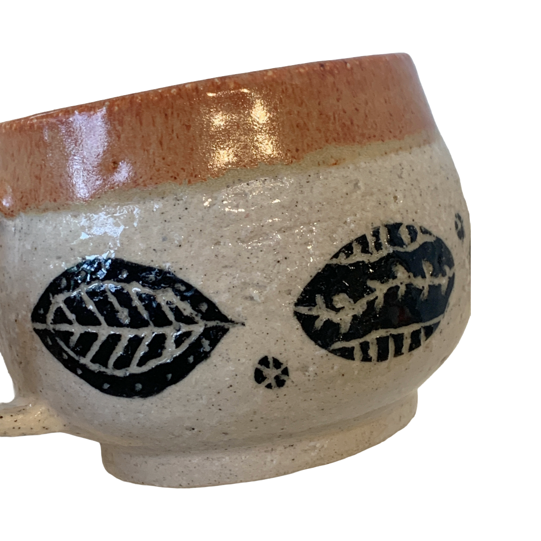YASUE ASAI | ‘Sgraffito Leaf Orange Mug' | 2026 | Wheel-thrown ceramic