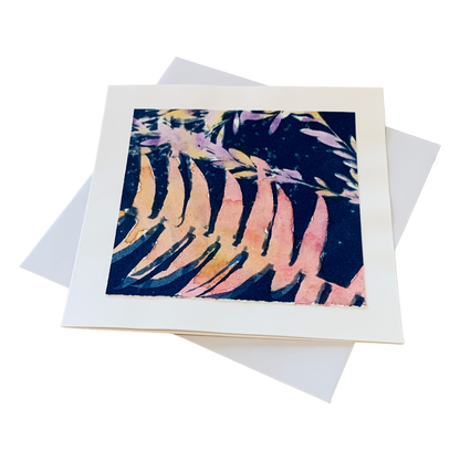 YASUE ASAI | ‘Pink Fern Gift Card’ | Hand-coloured Cyanotype