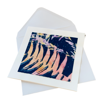 YASUE ASAI | ‘Pink Fern Gift Card’ | Hand-coloured Cyanotype
