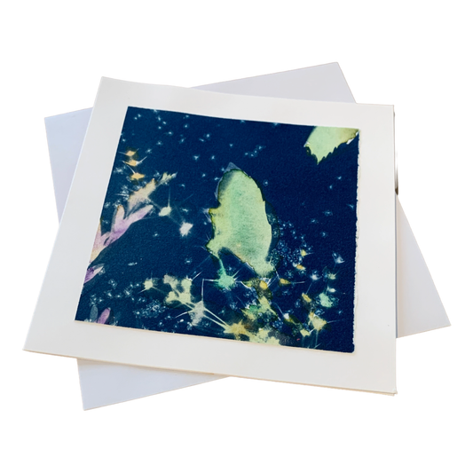 YASUE ASAI | ‘Green Leaf Gift Card’ | Hand-coloured Cyanotype