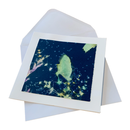 YASUE ASAI | ‘Green Leaf Gift Card’ | Hand-coloured Cyanotype