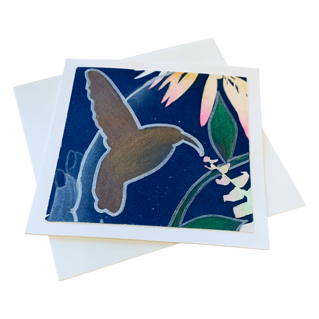 YASUE ASAI | ‘Sunbird Gift Card’ | Hand-coloured Cyanotype