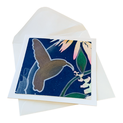 YASUE ASAI | ‘Sunbird Gift Card’ | Hand-coloured Cyanotype