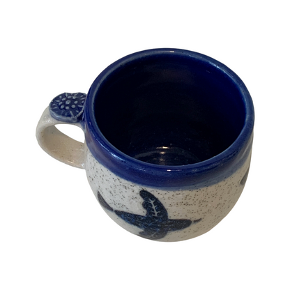 YASUE ASAI | ‘Sgraffito Bird and Flower Blue Mug' | Wheel-thrown ceramic