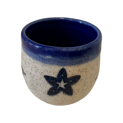 YASUE ASAI | ‘Sgraffito Bird and Flower Blue Mug' | Wheel-thrown ceramic
