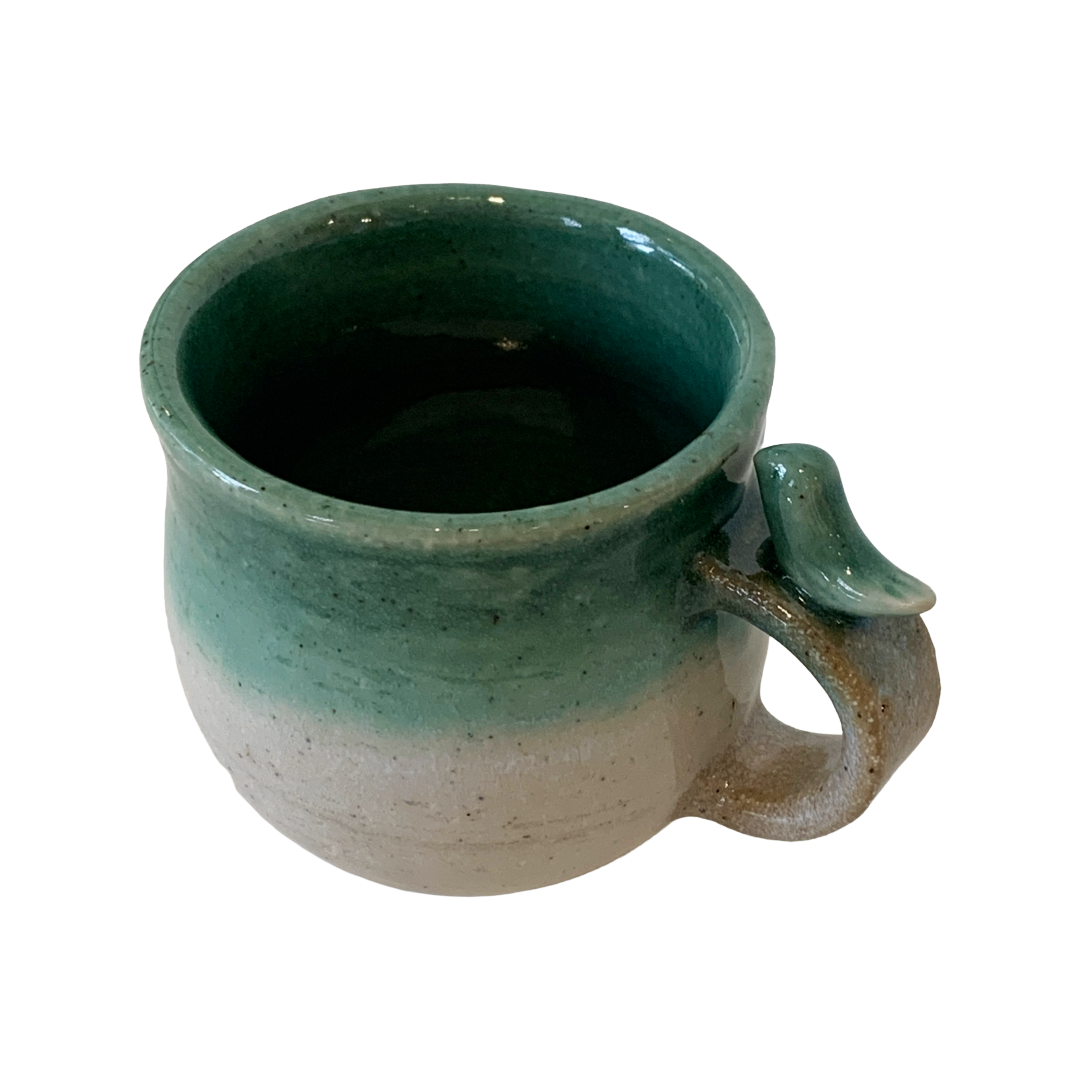 YASUE ASAI | ‘Bird Handle Green Cup' | Wheel-thrown ceramic