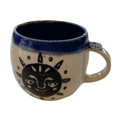 YASUE ASAI | ‘Sgraffito Sun Blue Mug' | Wheel-thrown ceramic