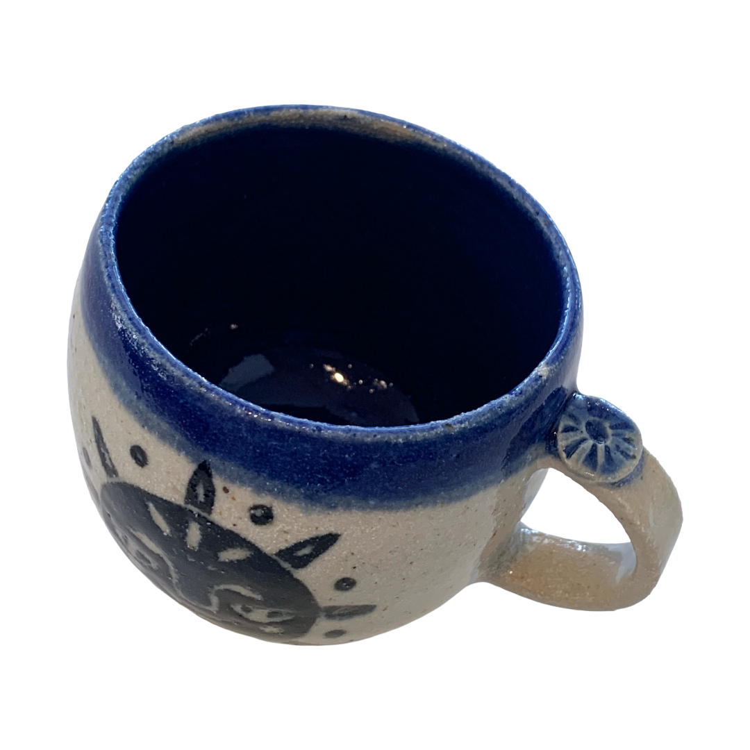 YASUE ASAI | ‘Sgraffito Sun Blue Mug' | Wheel-thrown ceramic