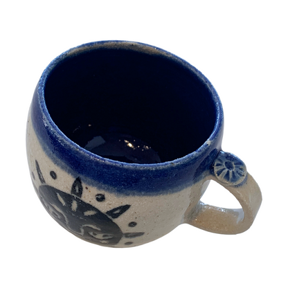 YASUE ASAI | ‘Sgraffito Sun Blue Mug' | Wheel-thrown ceramic