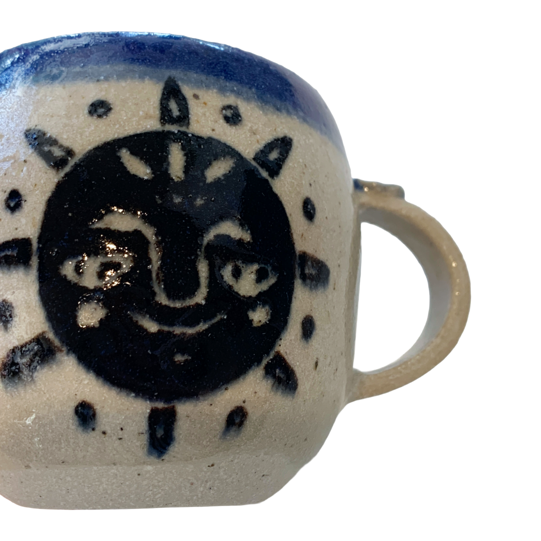 YASUE ASAI | ‘Sgraffito Sun Blue Mug' | Wheel-thrown ceramic