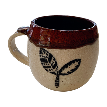 YASUE ASAI | ‘Sgraffito Sun Red/ Brown Mug' | Wheel-thrown ceramic