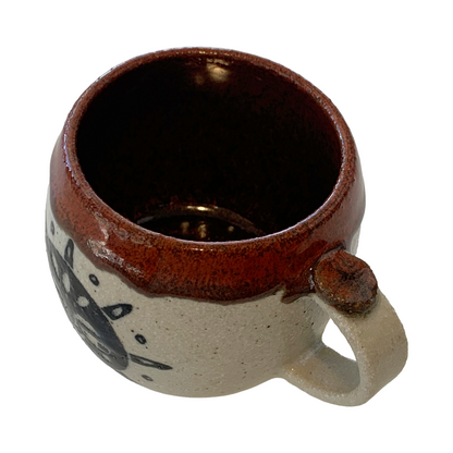YASUE ASAI | ‘Sgraffito Sun Red/ Brown Mug' | Wheel-thrown ceramic